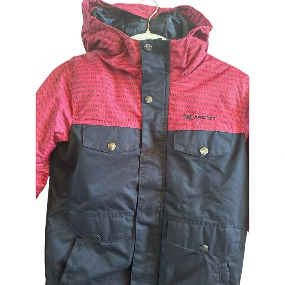 Arctix Slalom Red Black Boys Sz Medium 5K Insulated Hooded OutdoorJacket Pockets